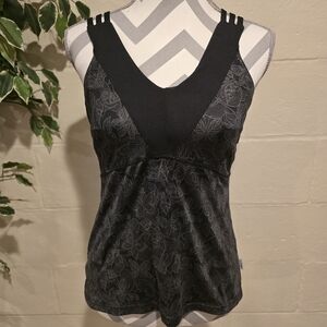 Club Ride Womens Phoenix Butterfly Pocketed Cycling Tank Grey/Black SIZE S.